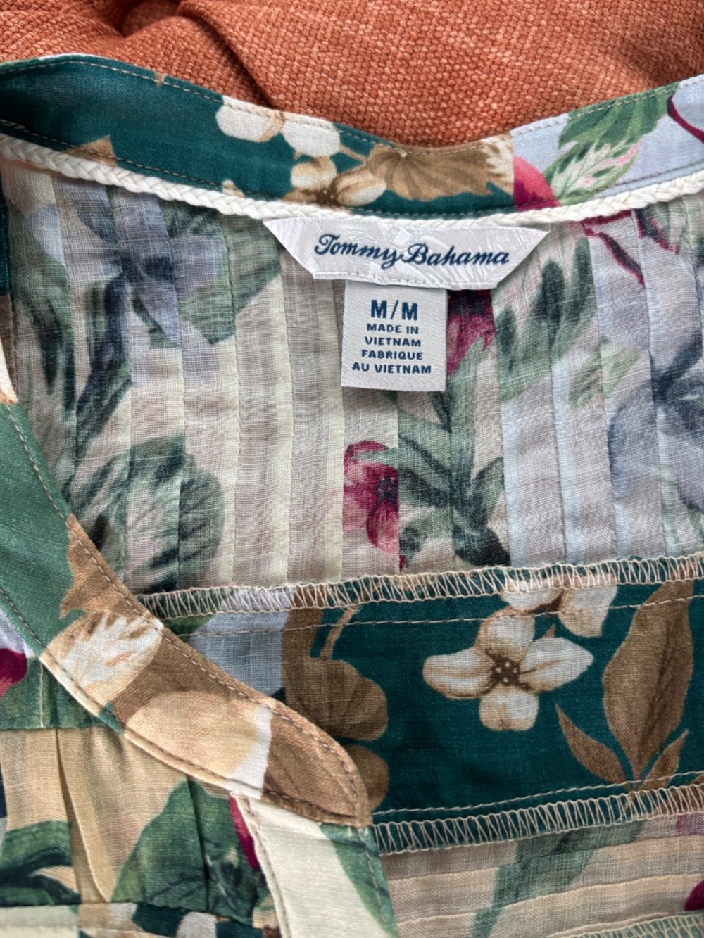 Tommy Bahama Hightide Green Floral  Blouse Sz M - Picture 4 of 12